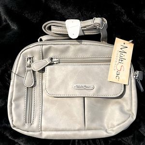 MultiSac Zippy Triple Compartment Crossbody Bag in dove